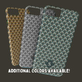 白エレガント灰色レトロフローラルパターンモノグラム Case-Mate iPhoneケース