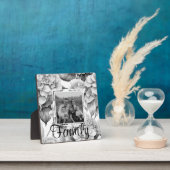 白エレガント灰黒フローラ水彩画 フォトプラーク (インサイチュ)