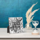 白エレガント灰黒色フローラ フォトプラーク (インサイチュ)