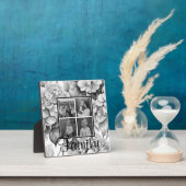 白エレガント灰黒色フローラ フォトプラーク (インサイチュ)