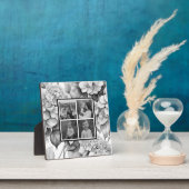 白エレガント灰黒色フローラ フォトプラーク (インサイチュ)