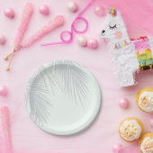 白エレガント熱帯パーム離れツ結婚ズ ペーパープレート (パーティー)