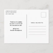 白エレガント猫の金ゴールドとダイヤモンドありがとう ポストカード (裏面)