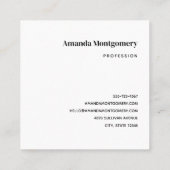 白エレガント猫の金ゴールドとダイヤモンド スクエア名刺 (裏面)