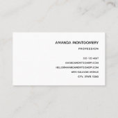 白エレガント猫の金ゴールドとダイヤモンド 名刺 (裏面)