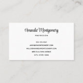 白エレガント猫の金ゴールドとダイヤモンド 名刺 (裏面)