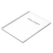 白エレガント男らし青ノートブパーソナライズされたック ノートブック (左側)