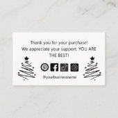 白エレガント白お感謝していい休日ビジネス エンクロージャーカード (裏面)