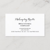 白エレガント白と金ゴールドフェイクバラメイクアップアーティスト 名刺 (裏面)