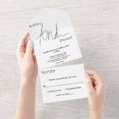 白エレガント白の書道シンプルの結婚 オールインワン招待状 (貼ってはがせる)