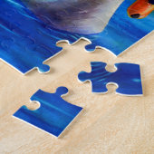 白エレガント白鳥の水絵を描色 ジグソーパズル (側面)