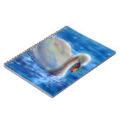 白エレガント白鳥の水絵を描色 ノートブック (左側)