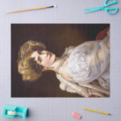 白エレガント真珠のヴィンテージレディ 薄葉紙 (クラフト)