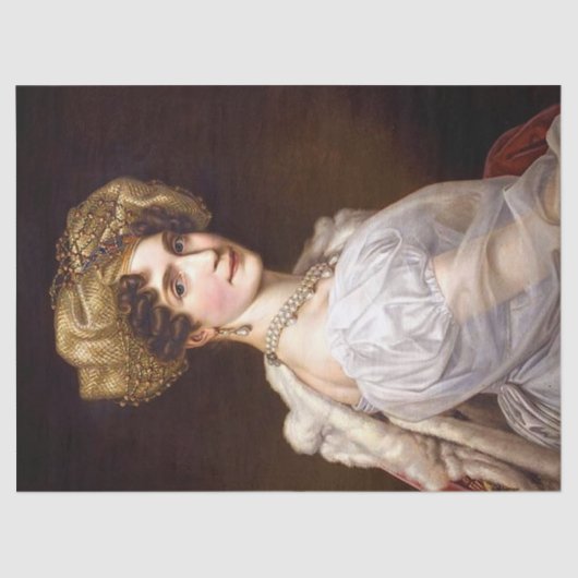 白エレガント真珠のヴィンテージレディ 薄葉紙 (正面)