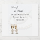 白エレガント真珠・プロセッコワインラベル スパークリングワインラベル (シングルラベル)