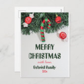 白エレガント科クリスカスタマイズマス シーズンポストカード (正面/裏面)