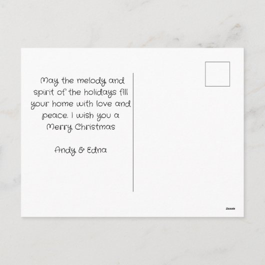 白エレガント科クリスカスタマイズマス シーズンポストカード (裏面)