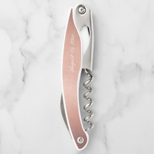 白エレガント筆書道バラ金ゴールド結婚 ソムリエナイフ (裏面)