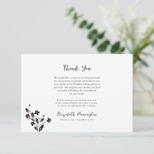 白エレガント紅白花正教会 サンキューカード (スタンド正面)