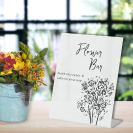 白エレガント紅花バー台座看板 台座サイン