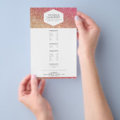 白エレガント紋青銅/ピンクグラデーショングリッター チラシ (ハンドル)