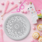 白エレガント紙カットマンダラ ペーパープレート (パーティー)