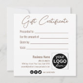 白エレガント級光金ゴールド弓ギフトカード (裏面)