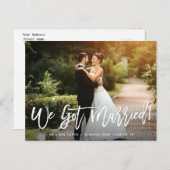 白エレガント素地の結婚台本の発表 ポストカード (正面/裏面)