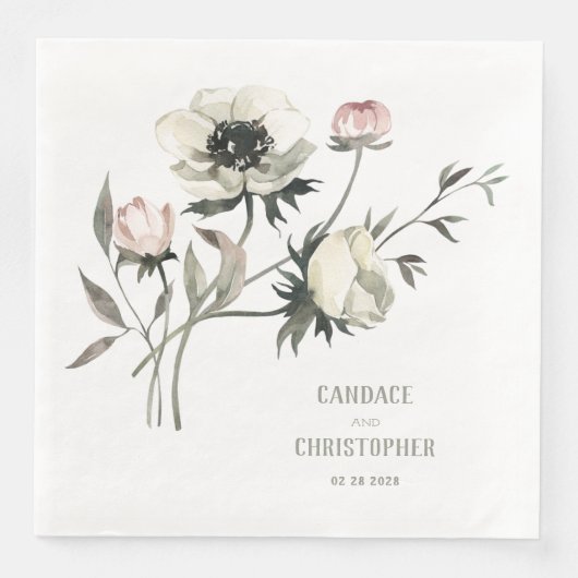 白エレガント素朴Anemonesフローラ (正面)