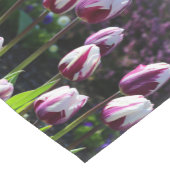 白エレガント紫の炎の旗の勝利チューリップ ショートテーブルランナー (コーナー)