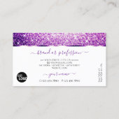 白エレガント紫グリッタースパークスター追加ロゴ 名刺 (裏面)