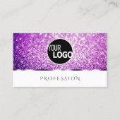 白エレガント紫グリッタースパークスター追加ロゴ 名刺 (正面)
