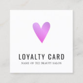 白エレガント紫ハート美しいサロン ロイヤリティカード (正面)