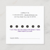 白エレガント紫ハート美しいサロン ロイヤリティカード (裏面)