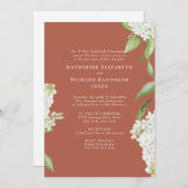 白エレガント紫陽花シナモンIV結婚ズ 招待状 (正面/裏面)