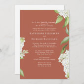 白エレガント紫陽花シナモンV結婚ズ 招待状 (正面/裏面)