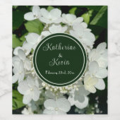 白エレガント紫陽花フローラ結婚ズ ワインラベル (シングルラベル)