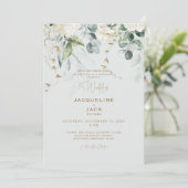 白エレガント紫陽花ライトセージ結婚のII 招待状 (スタンド正面)