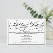 白エレガント結婚のフォーマル詳細カード エンクロージャーカード (スタンド正面)