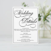 白エレガント結婚のフォーマル詳細カード エンクロージャーカード (スタンド正面)