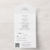 白エレガント結婚クラシックのQRコードRSVP オールインワン招待状 (内側)
