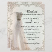 白エレガント結婚式招待状結婚のドレス 招待状 (正面/裏面)