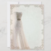 白エレガント結婚式招待状結婚のドレス 招待状 (裏面)