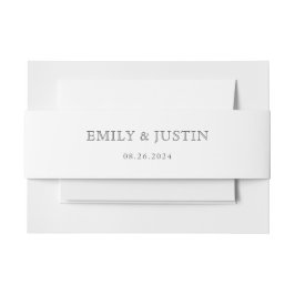 白エレガント結婚色 招待状ベリーバンド