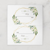 白エレガント緑のフローラ金ゴールドフレームテーブル番号 プレイスカード (外部開封)