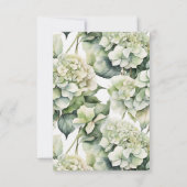 白エレガント緑の水色のフローラ結婚 招待状 (裏面)
