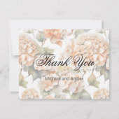 白エレガント緑オレンジボホ水彩フローラ サンキューカード (正面)