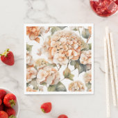 白エレガント緑オレンジボホ水彩フローラ スタンダードランチョンナプキン (インサイチュ)