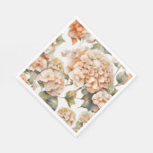 白エレガント緑オレンジボホ水彩フローラ スタンダードランチョンナプキン (角)