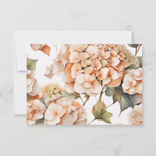 白エレガント緑オレンジボホ水彩フローラ セーブザデート (裏面)